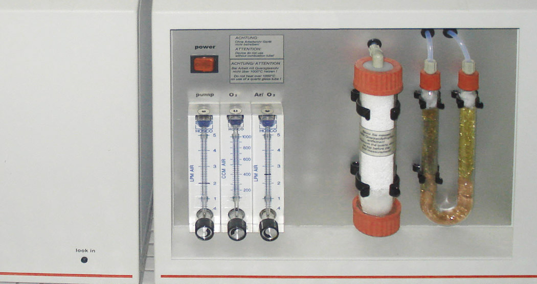 Carbon analysis meters display during cremation diamond creation process step 1