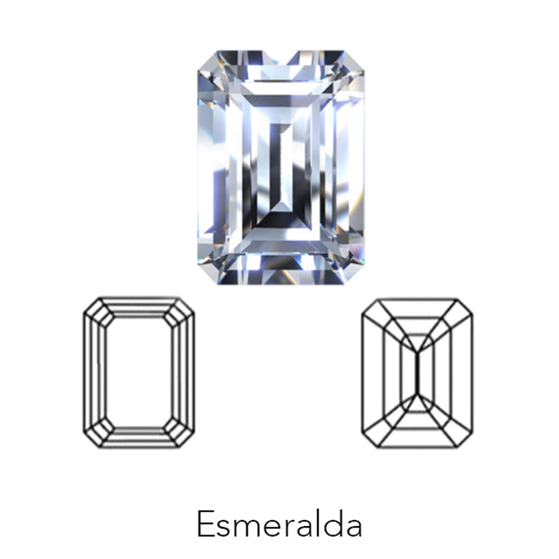 emerald cut display of LONITÉ cremation diamonds from hair and human ashes