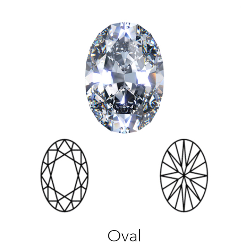 oval cut display of LONITÉ cremation diamonds from hair and human ashes